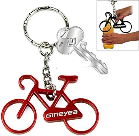 Bicycle Key Rings Aluminum Bike Key Chain Cycling Bottle Opener ~Red