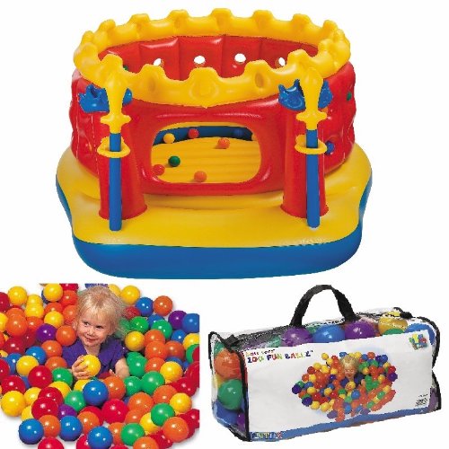 New Model - Castle Bounce Packed w/ 100 Extra Fun Balls - Intex Jump-o-Lene Castle Bouncer