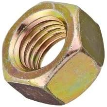 Steel Hex Nut, Zinc Yellow-Chromate Plated Finish, Grade 8, Right Hand Threads, 1/4"-20 Threads, 0.505" Width Across Flats, 0.226" Height (Pack of 100)