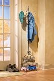 Scrolled Hooks Metal Coat Rack With Bottom Baskets by Collections Etc