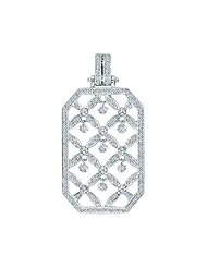 Birthstone Company 14K White Gold Diamond Dashing Diamonds Pendant with 18" Chain
