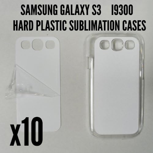 10 Clear Blank Samsung Galaxy s3 i9300 Plastic case Printable for heat and sublimation printing/Personalize/10 cases+10 insert