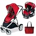 Britax U281771KIT3 B-Ready Stroller and Chaperone Infant Carrier with Diaper Bag - Red