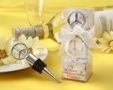 Peace. Love and Happiness Chrome Peace Bottle Stopper (Set of 24) - Baby Shower Gifts & Wedding Fa