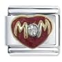 Mom Heart Love Rhinestone Italian Charm