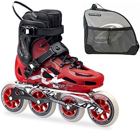 Rollerblade Maxxum 100 Red and Black Inline Skates with Rollerblade Skate Bag Included-8.5