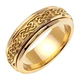 51nwtasOylL. SL160  Special Order Celtic Wedding Bands with Comfort Fit Platinum Ring Yellow Gold in the Middle