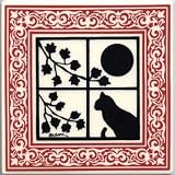 CERAMIC ART TILE WALL PLAQUES WITH CATS by Besheer Art Tile, Bedford, New Hampshire, U.S.A.