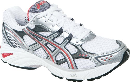 ASICS Women's GEL-Fortitude 4 Running Shoe,White/Lightning/Cherry,11 M US
