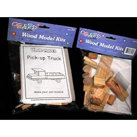 FARM RANCH AND GROCERY HARDWARE GENERAL STORE WOOD LONGBED ANTIQUE STYLE PICK-UP TRUCK - 6 3/4" LONG EASY BUILD DO-IT-YOURSELF HOBBY CRAFT MODEL KIT / Make a Antique Vintage Style Wooden Rolling Heavy Duty Farmer and Grocery Country Road Delivery Decor Accent Toy
