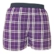 FALSE FLY - Purple and White Tartan Plaid Check Cotton Flannel Plaid check boxers boxer shorts exposed waist false fly
