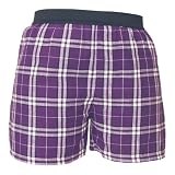 Purple and White Tartan Plaid Check Cotton Flannel Plaid check boxers boxer shorts available in 3 Youth sizes exposed waist false fly