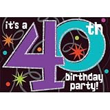 The Party Continues 40th Birthday Invitations 8ct