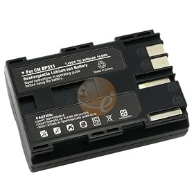 2PK {Two} 2000mah Li-Ion BP-511 BP-511A Batteries for Canon EOS: D30 10D D60 300D SLR... by eforcity