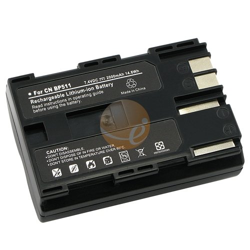 2 PACK BP-511 Compatible Li-Ion Battery for Canon EOS 50D / 20D / 300D / 30D / 40D / 5D / D30 / D60 / Kiss Digital