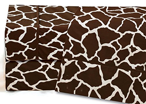 Twin Giraffe Print Cotton Sheet Set