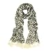 Premium Elegant Leopard Animal Print Fringe Scarf - Different Colors Available, Snow Leopard