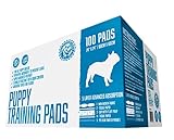 Bulldogology Premium Puppy Training Pads - Quilted 5 Layers with Super Absorbent Polymer - No-slip Sticky Tape Under Pads - Attractant and Odor Neutralizer - Made For All Types of Dogs - 100 Bulk Count - 24" X 24" - Free Guide to Train Your Pup - 100% Satisfaction Guaranteed