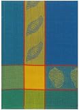 Waffle Weave 100% Cotton Turquoise Sea Shells Dishtowel 18" X 28" Set / 6
