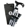 Hugo Adjustable Folding Cane with Interchangeable?Sedona Black Handle, Silver