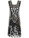 PrettyGuide Women's 1920s Gatsby Sequin Art Deco Scalloped Hem Inspired Flapper Dress
