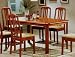 Traditional Dark Maple Finish Wood Rectangle Dining Table