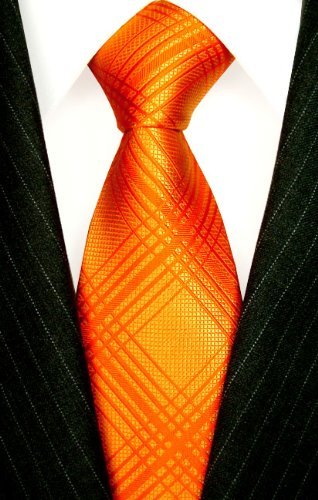 Karomuster Krawatte in Orange Gold von Lorenzo 