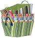 Bright Cotton Fabric Covered Large Cases with Leatherette Handles 15"x11"x9" Set of 6
