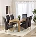 5' Verona Dining Table with 6 Leather Chairs in Black