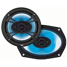 6" x 9" 4-way Coaxial Blue illumiNITE Speakers