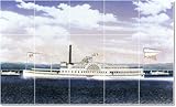 IMAGE OF James Bard Ships Tile Mural House Construction Design | 12.75x21.25 using (15) 4.25x4.25 tiles