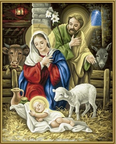 Schipper 9130 402 - Malen nach Zahlen Christi Geburt, 40x50cm Preisvergleich