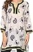 Sakkas Fawn Tunic Blouse Top with Printed Pattern and Multi Toned Trims