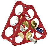 Premier Housewares Triangular 6 Bottle Wine Rack, Red