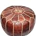 Stuffed Moroccan Pouf, Pouffe, Ottoman, Poof, Color Dark Brown