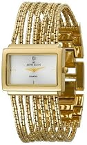 AK Anne Klein Women's Diamond Accented Gold-Tone Bracelet Watch #107208SVGB