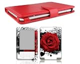 Bundle Monster Kindle 2 Genuine Leather Case Cover Jacket + Skin Sticker + Screen Protector Ebook Accessories Combo - Fit 2nd Generation 6" Display