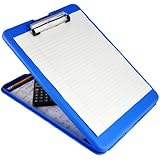 Saunders SlimMate Plastic Storage Clipboard, 00559, Letter Size (8.5 inch x 12 inch), Blue