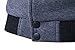 Neleus Men's Stand Collar Leather Sleeves Slim Fit Button Jacket