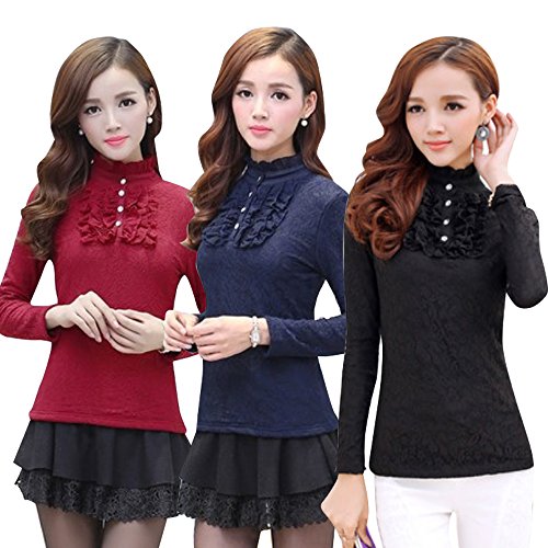 【ARINCO】 レディース レースシャツ 3color 5Size ゴージャス ロング トップス