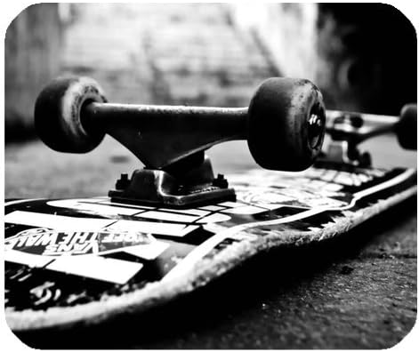 Cool Skateboard(Black &amp; White) Design Cloth Cover Rectangle Mouse Pad,customized mousepads 9.84"x7.87"