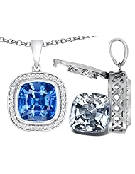 Switch-It Gems (tm) 2in1 Cushion Cut 10mm Pendant with Interchangeable Simulated Diamond Included