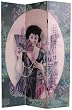 Unique Asian Poster Art Image Room Divider - 6ft. Hong Kong Beauty Chinese Girl Photo Photograph Printed Floor Screen