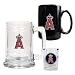 Los Angeles Angels of Anaheim MLB Glass Tankard Beer Mug / Ceramic Coffee Mug / Square Shot Glass 3-Piece Set