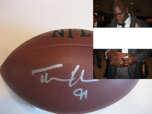 TOMMY HARRIS,INDIANAPOLIS COLTS ,CHICAGO BEARS,OKLAHOMA,SIGNED NFL FOOTBALL WITH PROOF + COA