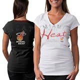 NBA Touch by Alyssa Milano Miami Heat Women's In The Bleachers T-Shirt - White-Black (Small)