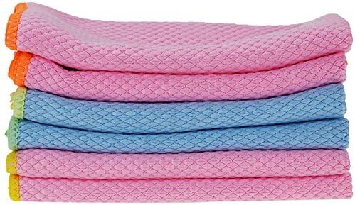 GENERAL FIBERS Ultra Soft Premium Microfiber Cleaning Cloths Easy to Clean Dust, Streak-Free, Great for Windows, Screens, Household Surfaces 11.8" x 11.8"( 6 Pack )