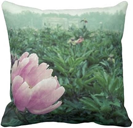 Quentinebe Pink Cherry Sakura Peach Blossoms Beatiful Fishion Sky Flowe Green Custom Zippered Pillowcase Pillow Cases Cover 18 X 18 Inch (twin Side）
