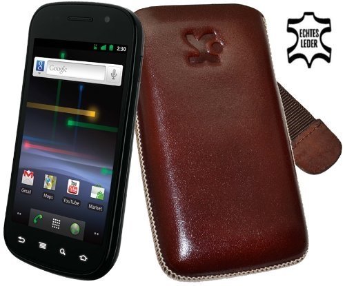 Suncase Ledertasche f&uuml;r Samsung Nexus S i9023 braun Preisvergleich