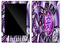 Purple Warp Design Protective Gel Skin for Amazon Kindle DX